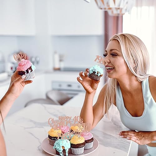 Miniatura 95 de Rsstarxi Paquete de 30 adornos para cupcakes de 15 cumpleaños con purpurina Mis Membrillo 15 desde 2010 Feliz 15º Cupcake Toppers Quince Cheers to