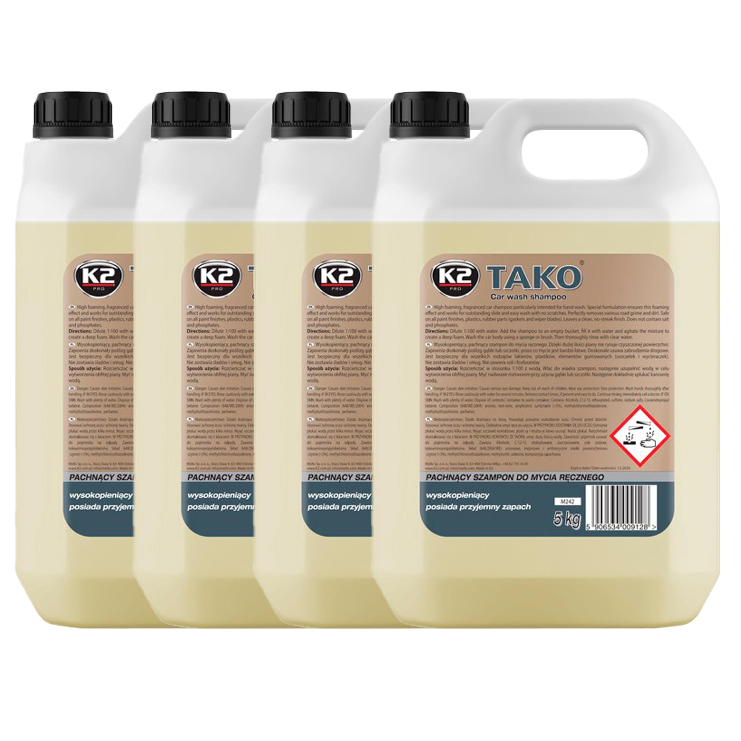 K2 Champú de Carrocerías para Lavado Manual - Champú Coche - Para Todas Superficies de Pintura, Plástico, Goma, Vidrio y Vinilo 5L (4)