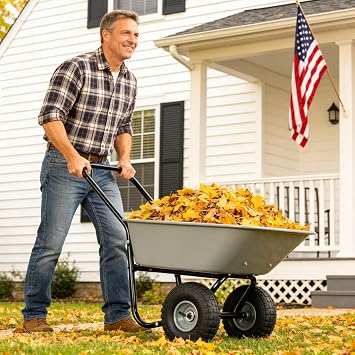 Collapsible Wheelbarrow Green 176 lbs Folding Yard Garden