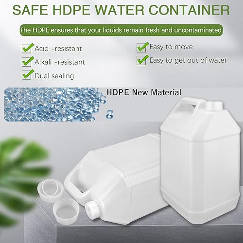 Miniatura 3 de Jarra de agua de 2.5 galones, jarra de plástico estilo F, contenedores de almacenamiento de agua, recipientes de HDPE con tapa a prueba de fugas