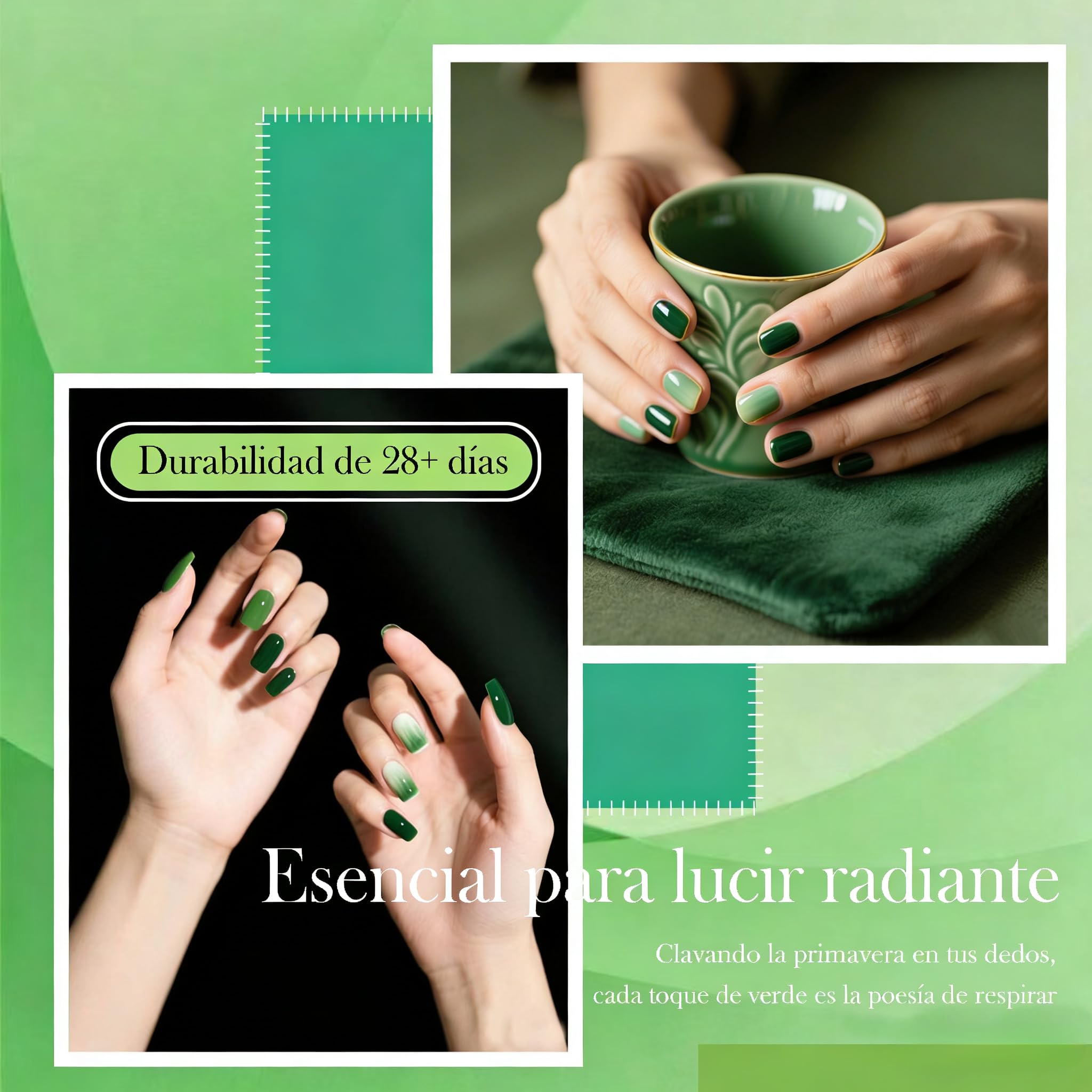 Camila ¿Esmalte semipermanente para uñas 6 colores, set de sal marina estilo bosque, gel para uñas con fototerapia UV LED, manicura profesional de salón 15ML(camilaE)