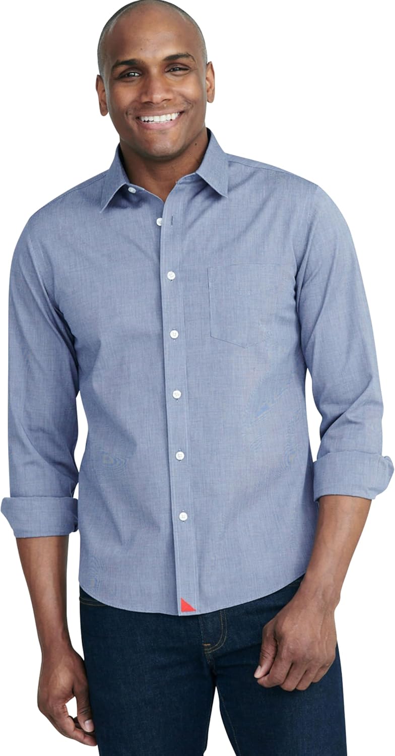 UNTUCKit Wrinkle-Free Long Sleeve Solid Color Button Down Dress Shirt for Men - Image 6
