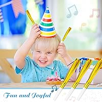 Vista 4 de 48 sopladores de fiesta, fabricantes de ruido de Nochevieja, para regalos de fiesta, baby shower, cumpleaños de niños, fiesta de Año Nuevo Oro Blanco