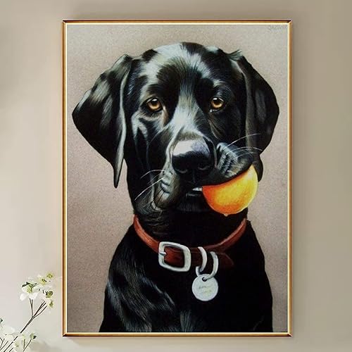 Miniatura 3 de Kit de pintura de diamante de labrador de perro negro para adultos y niños, pintura de diamante 5D, manualidades para decoración de pared del hogar,