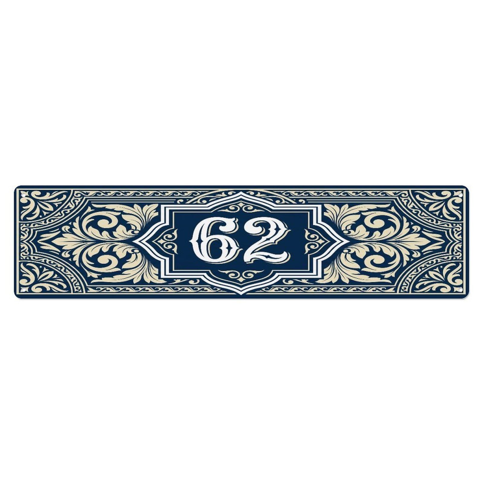 Fqcyn Style Metal Tin Sign Vintage House Door Number 62