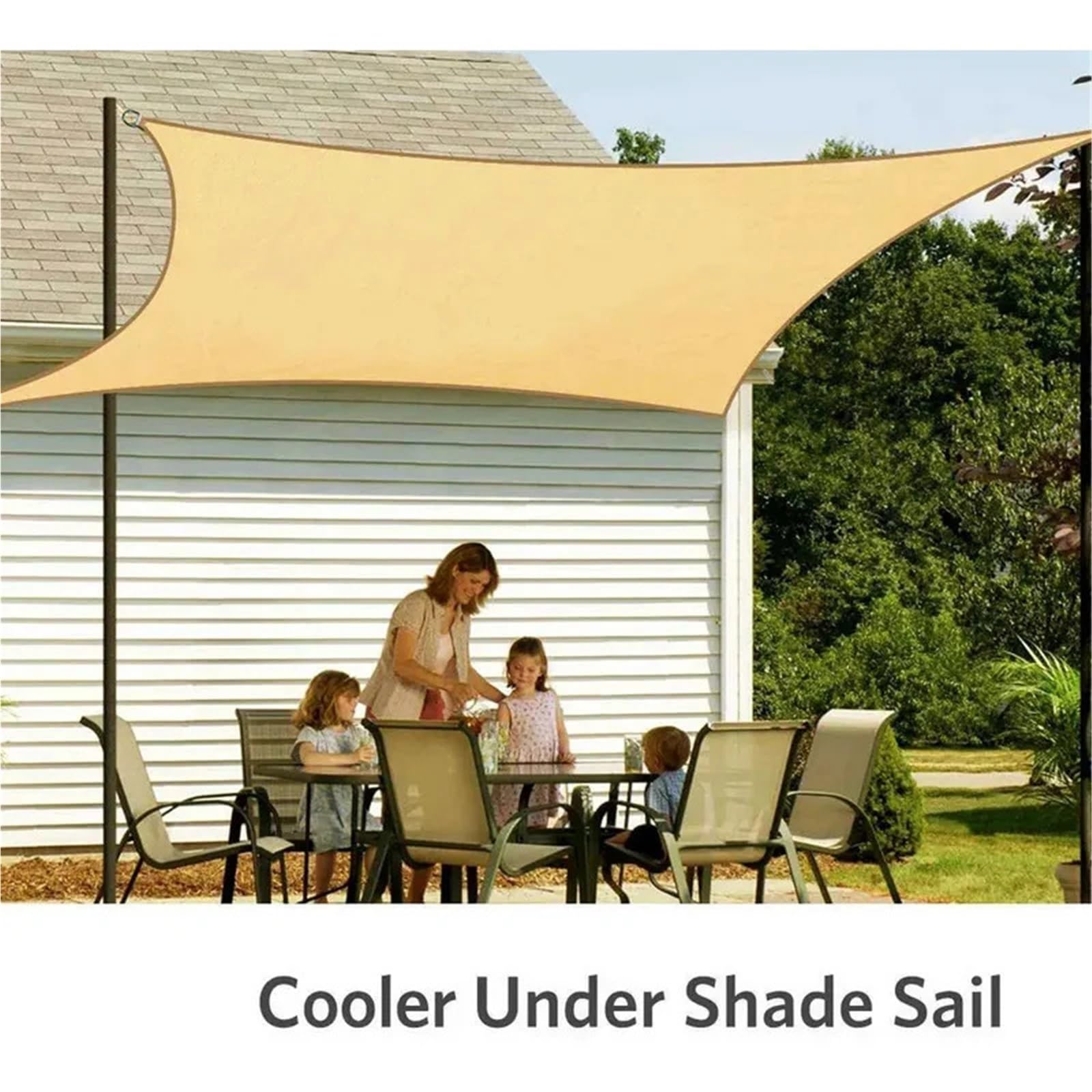 Sonnensegel 3X6M/4X6M/5X6M Sonnenschutz Sonnensegel Outdoor Überdachung Garten Terrasse Pool Markise Camping Zelt Leinwand(Color01,5X5M)