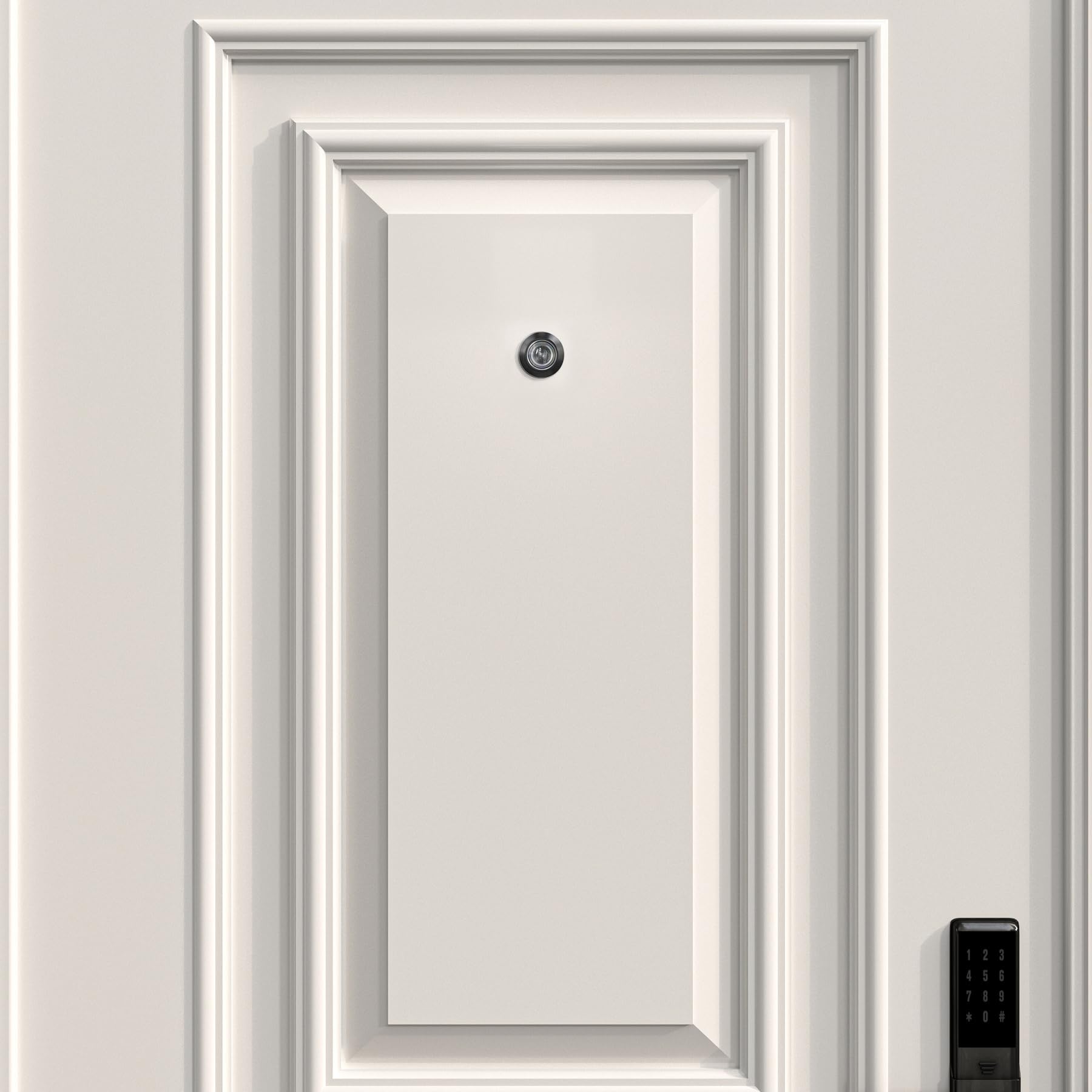 Türspion Guckloch, massives Messing, 220 Grad HD, Türspion, mit 28 mm Bohrer und Sichtschutzabdeckung, kompatibel mit Türstärken von 3,5 cm bis 5,4 cm, mattschwarzes Finish