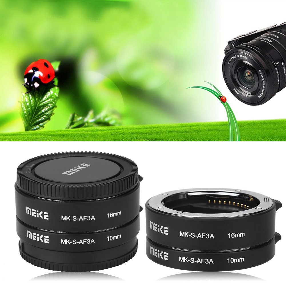 Pierścień adaptera do obiektywu aparatu, automatyczny autofokus 10mm 16mm zestaw przedłużaczy makro do aparatów z mocowaniem E.