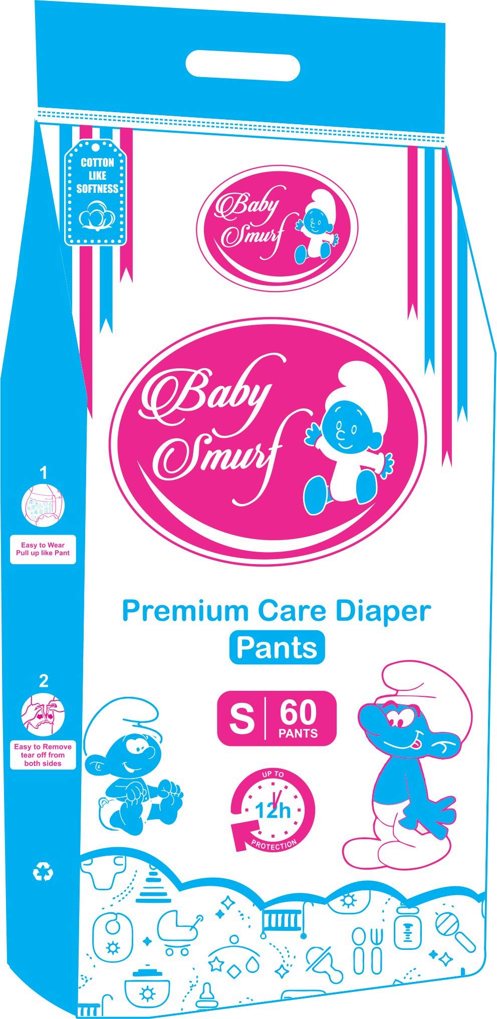 Baby Smurf Baby's Premium Diaper Pants - S