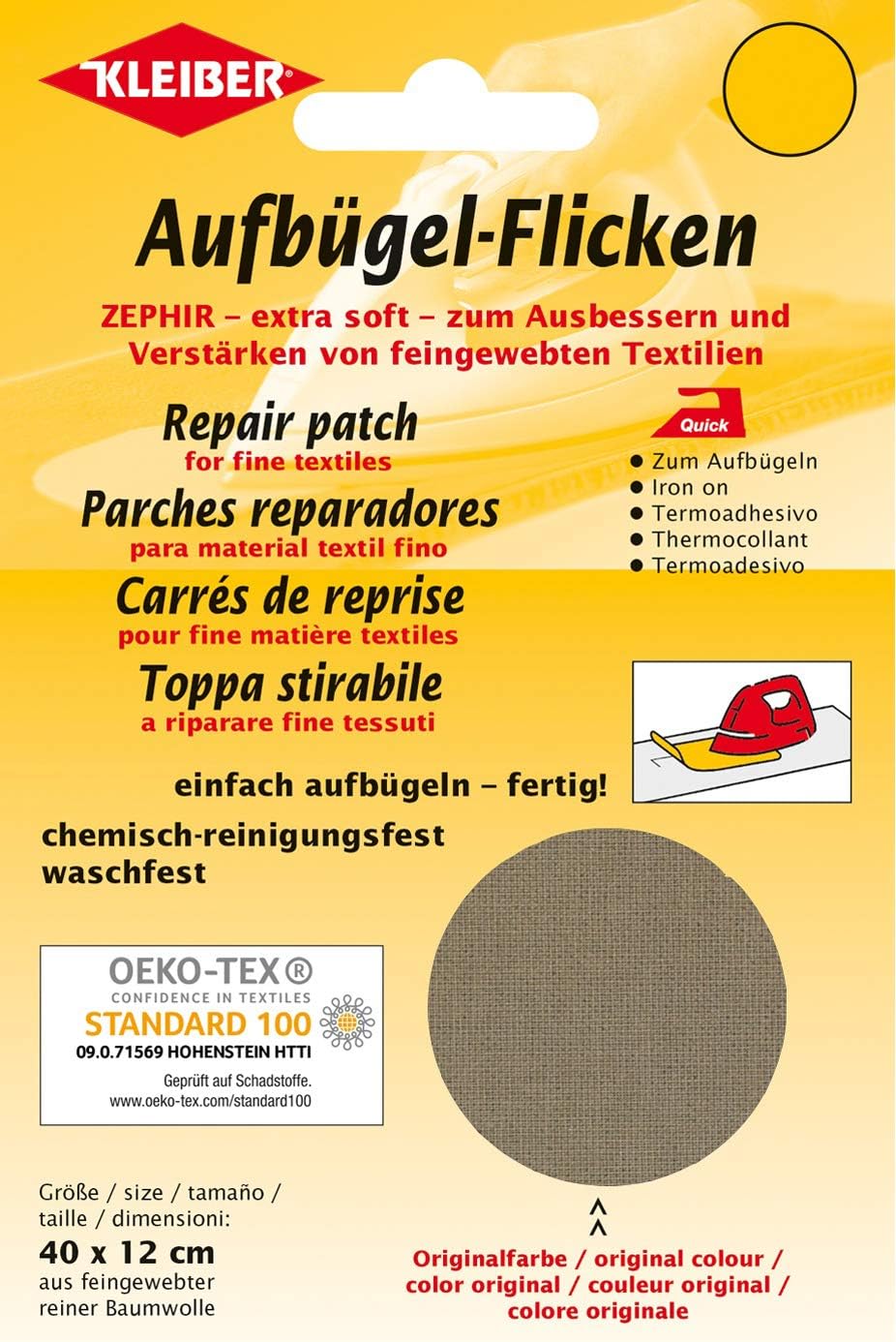 Kleiber Iron On Repair Patch for Fine Knit Textiles-40cm x 12 cm Size-Burgundy Red, 40 x 12 cm