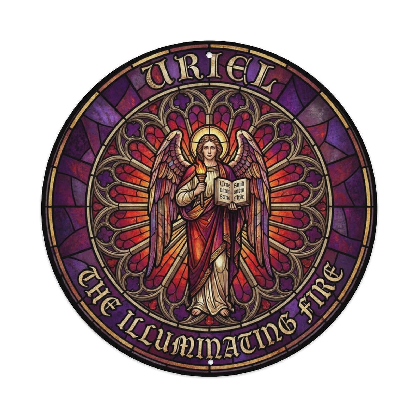 Archangel Uriel Divine Wisdom The Illuminating Fire Metal Tin Sign