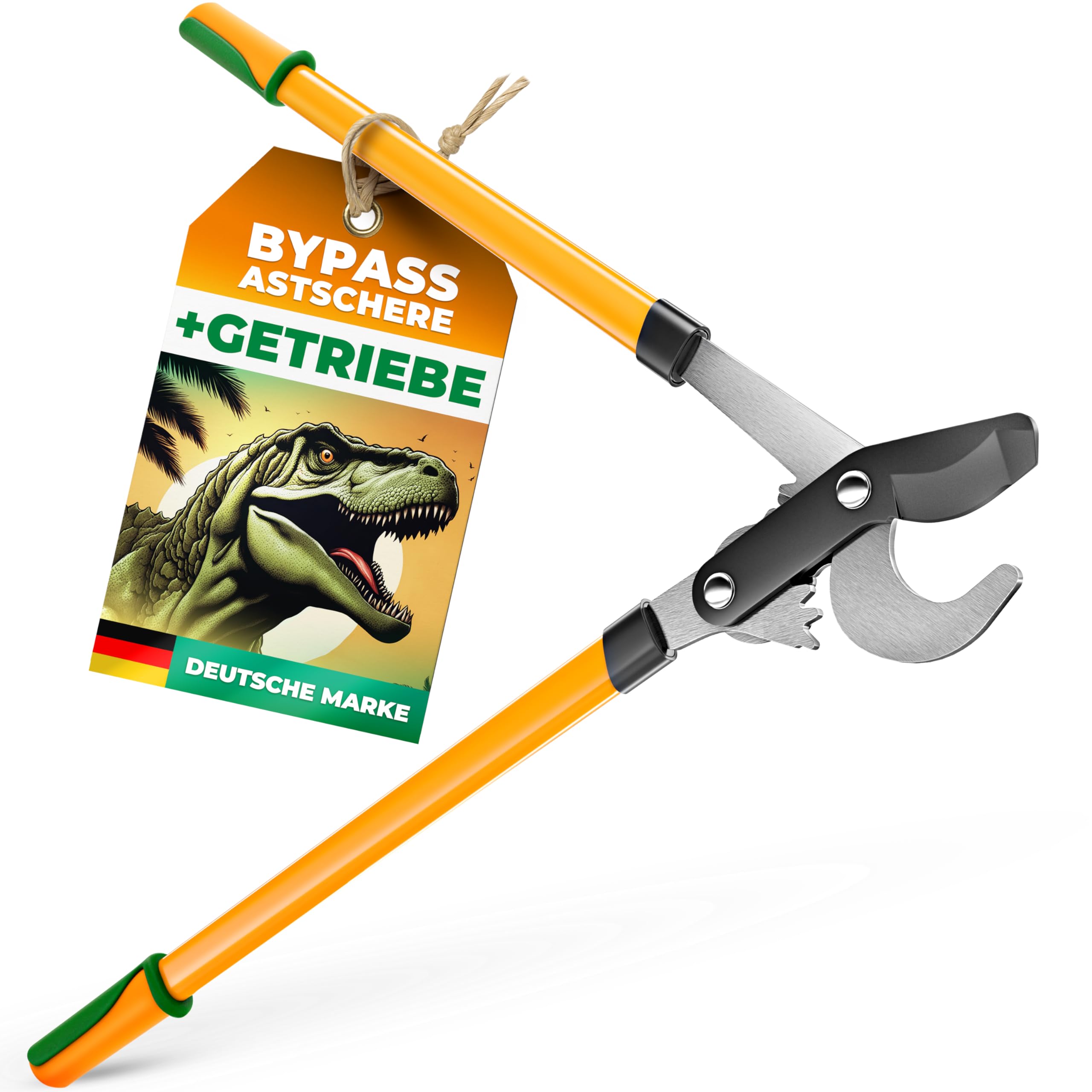 GRÜNTEK T-REX Bypass-Astschere mit 67mm SK5-Karbonstahlklingen, Antihaft-Beschichtung und 2-Gang-Getriebesystem – Präzisions-Garten-Schere für trockenes Holz, Heckenschere und Astschneider