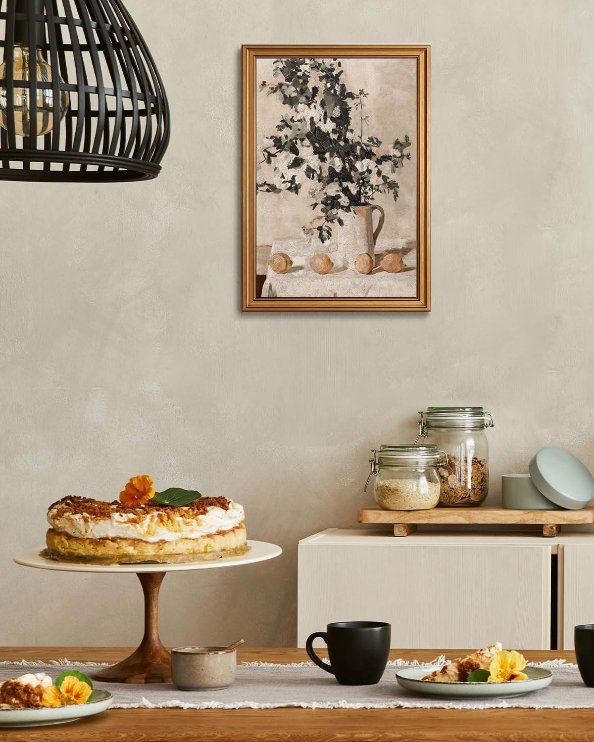 gold framed wall art vintage lemon and floral canvas art farmhouse picture wall decor antique prints rustic kitchen paintings country artwork for bedroom bathroom living room 16x24 inch four lemons framed 16"x24"