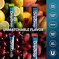 Vista 7 de DripDrop Hydration Packets - Sunburst Variety Pack - Single Serve Electrolytes Powder Drink Mix - Lemon Lime, Strawberry, Peach, Black Cherry