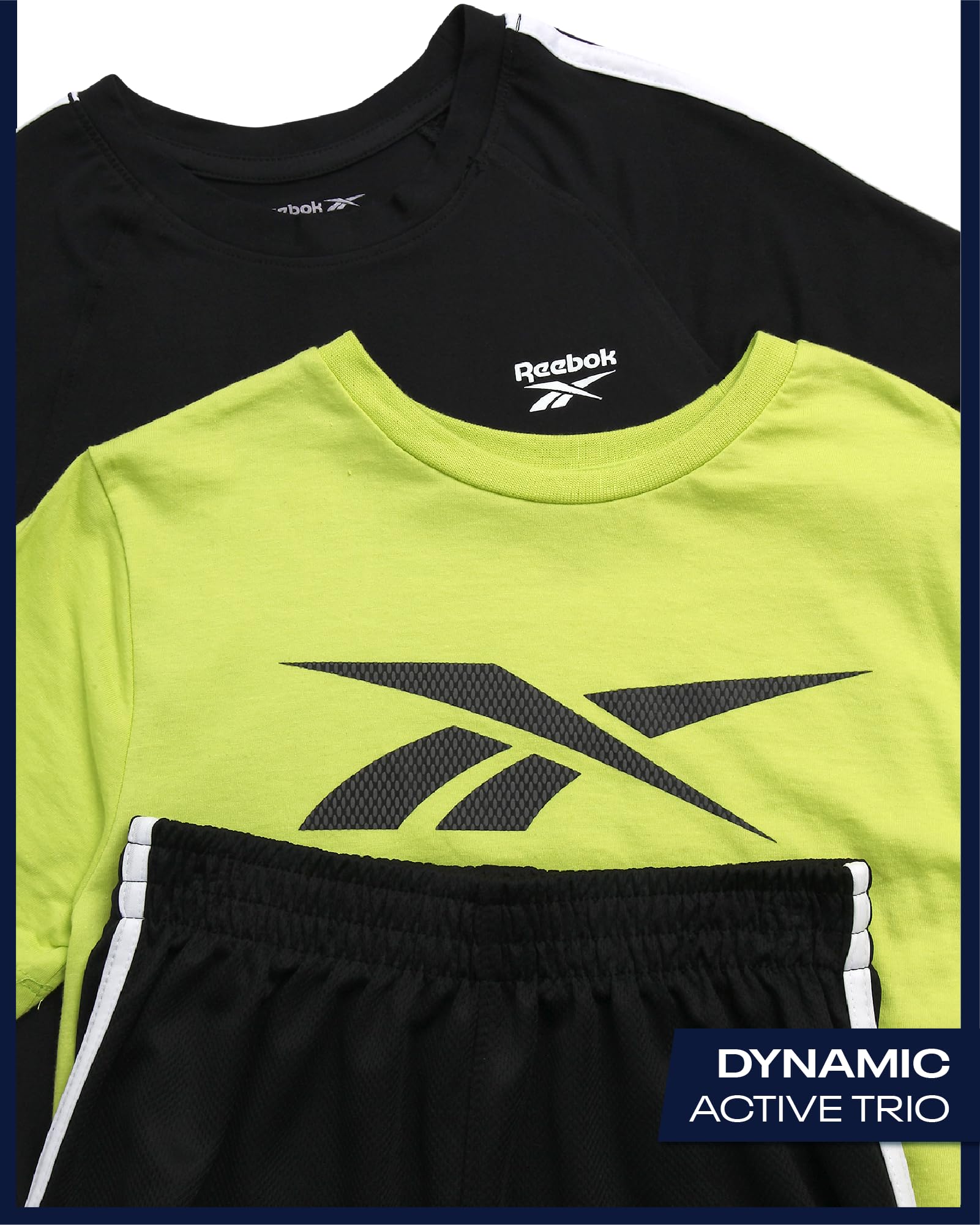 Reebok - Sommer 3-teiliges Short-Set mit 2 Oberteilen und Shorts, Activewear für kleine Jungen und Kleinkinder