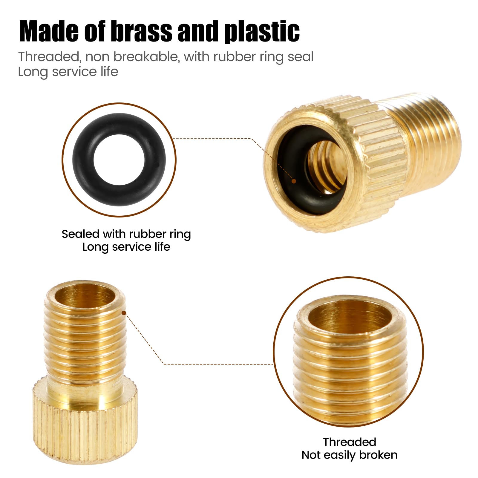 FALESOUL 66pcs Bicycle Valve Adapter Set, Brass Ball Pump Needle Air Pump Adapter, Balloon Inflatable Nozzles, Presta Valve Adapter Bike Pump Accessories Fit for Bike Gym Balloon Toy Pump