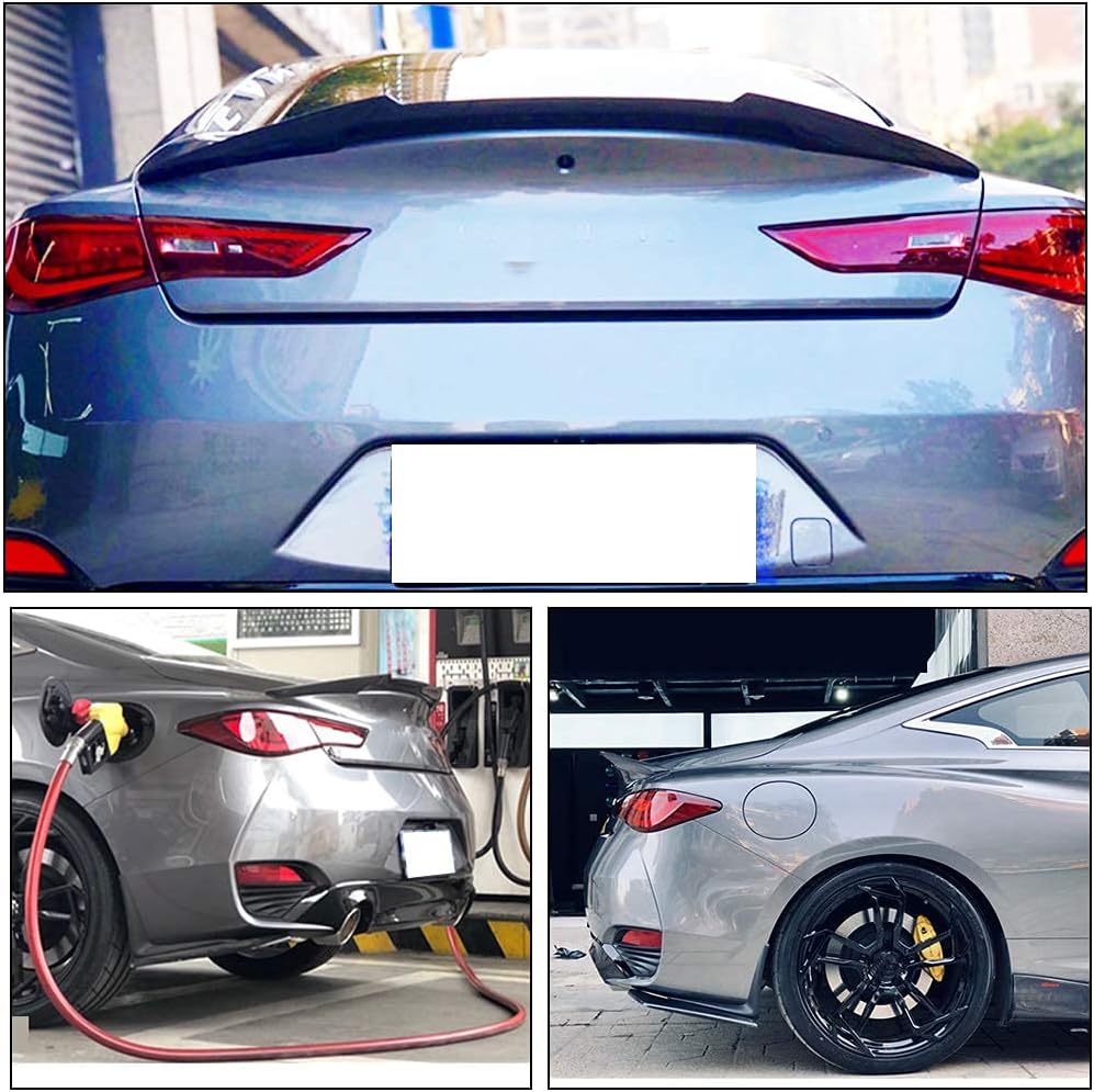 MCARCAR KIT Real Carbon Fiber Trunk Spoiler Compatible with 2017-2023 Infiniti Q60 Q60S Coupe Rear Trunk Spoiler Boot Lid Highkick Wing Lip Factory Outlet