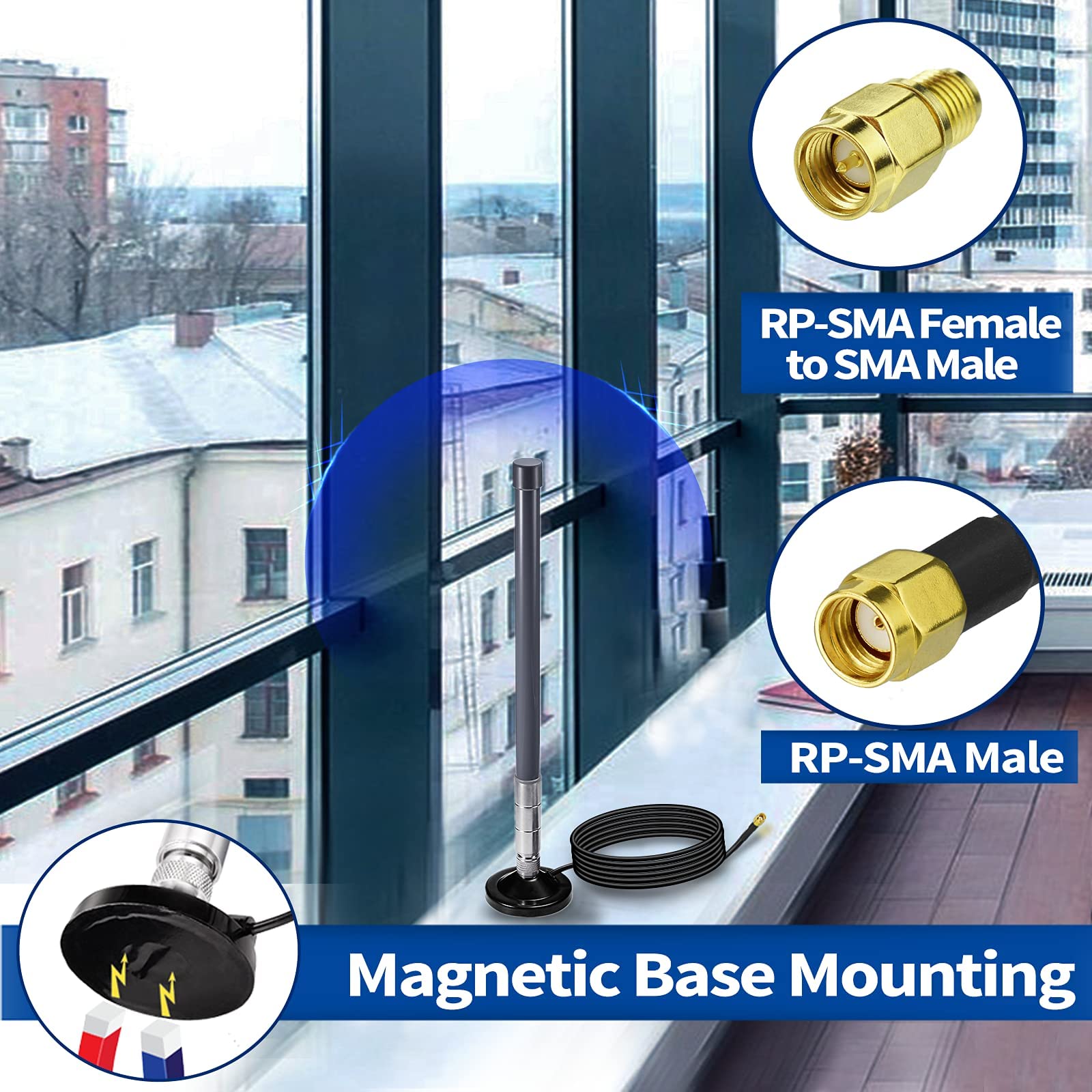 Bingfu Lora Antenna 868mhz 3 Dbi Fiberglass Lorawan Antenna Magnetic ...