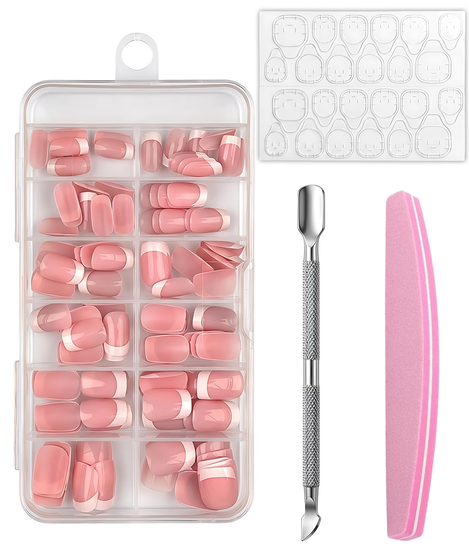 120PCS Press On Nails, French Nail Extensions For Women, Artificial Nails Kit With Tools, Elegant Design For Daily Wear And Special Occasions, Quick Nail Solution-image-42