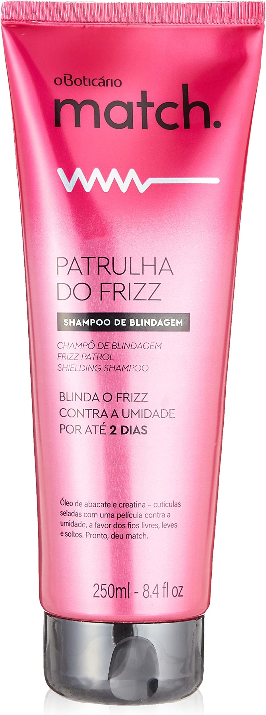 Match Frizz Patrol Shampoo, 8x Less Frizzy Hair, Hydrating Anti Frizz Shampoo with Avocado, 8.4 Ounce Oil & Creatine