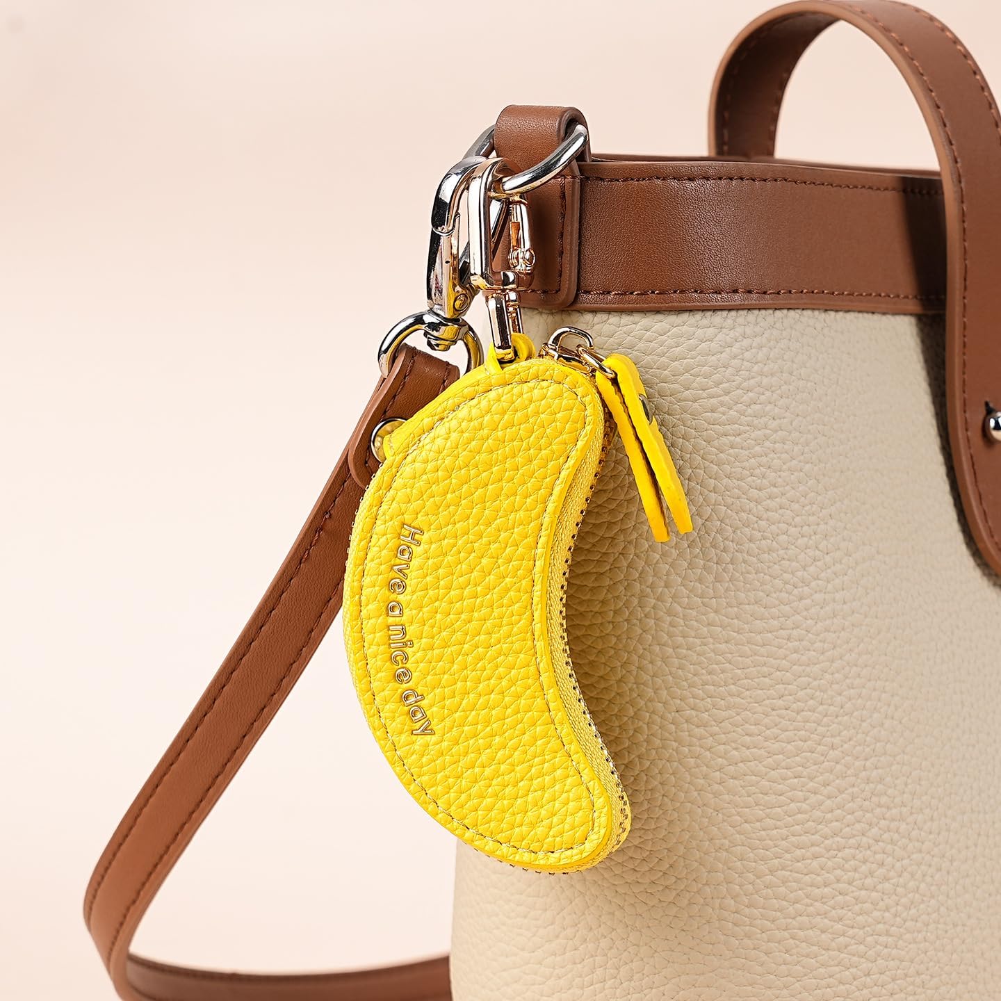 Dreuyet Fruit Coin Purse Keychain Leather Mini Wallet Keychain image 2