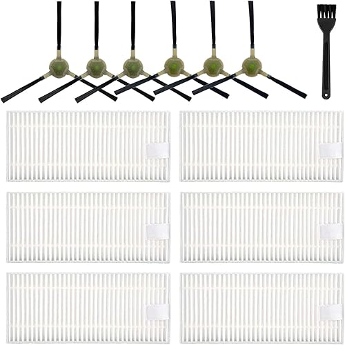 12 Pack Filter Replacement Compatible with OKP Life K2 K3 K3A K4 K5 and Lefant M210 M210S M210B M213 Robot Vacuum,okp life k2 replacement parts 6 Side Brushes,6 Filters