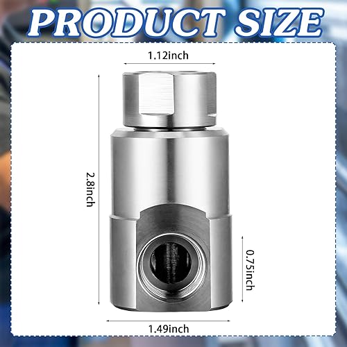 Miniatura 2 de Hicarer Carrete giratorio de manguera NPT de 12 pulgada de alta resistencia de 5000 psi, compatible con carrete de manguera de acero doméstico e