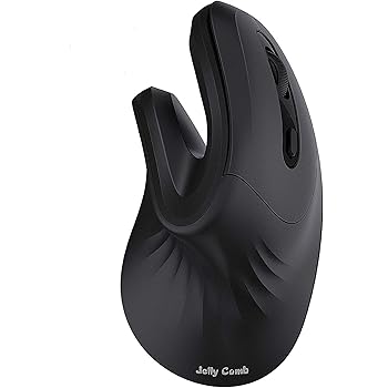 Bluetooth Ergonomic Mouse, Jelly Comb Advanced Vertical Wireless Bluetooth Mouse 2.4GHz Optical Vertical Mice, Easy Switch Between 2 Devices with Bluetooth and USB Connection MV045-Black