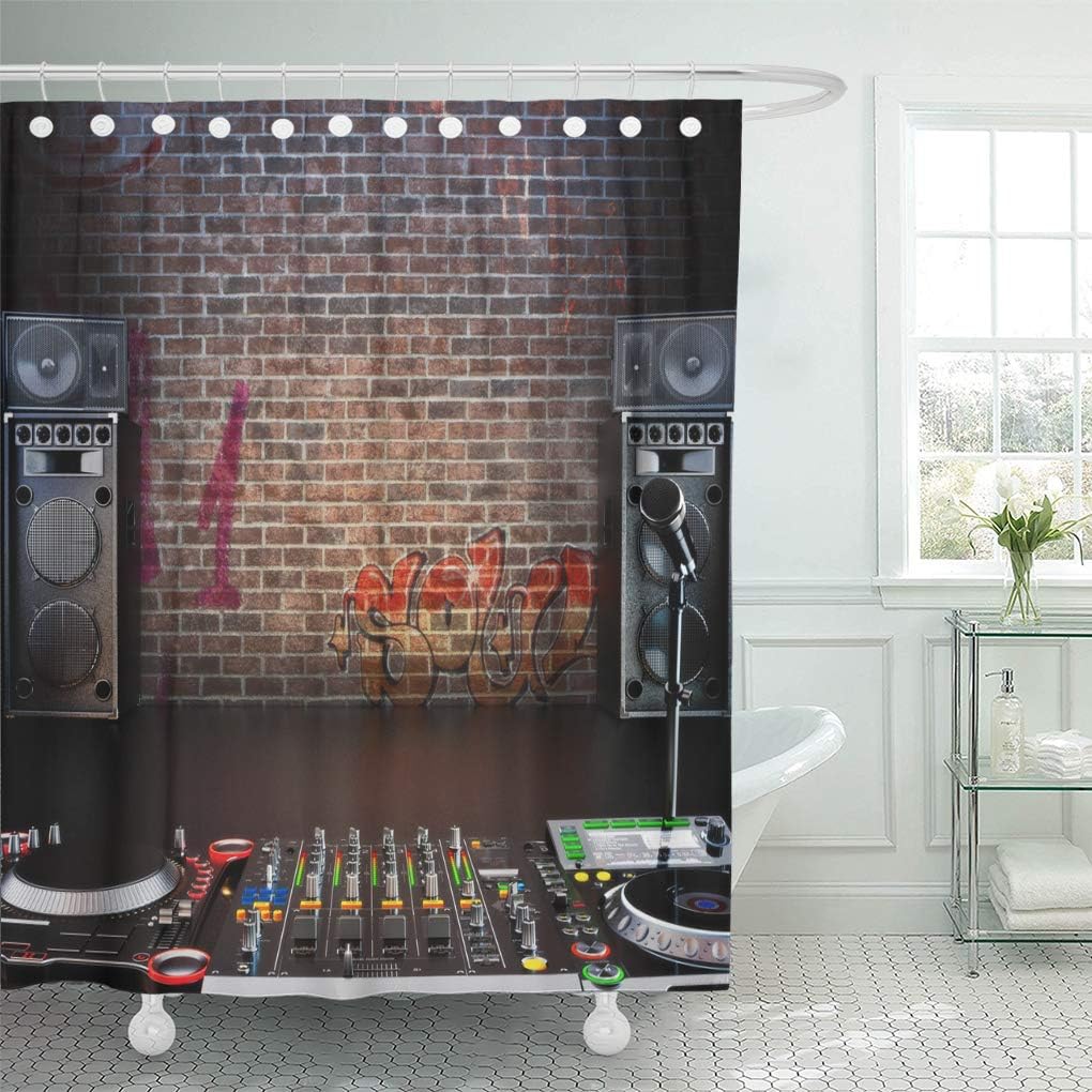 Ashleyallen Shower Curtains Black Studio Dj R B Rap Pop