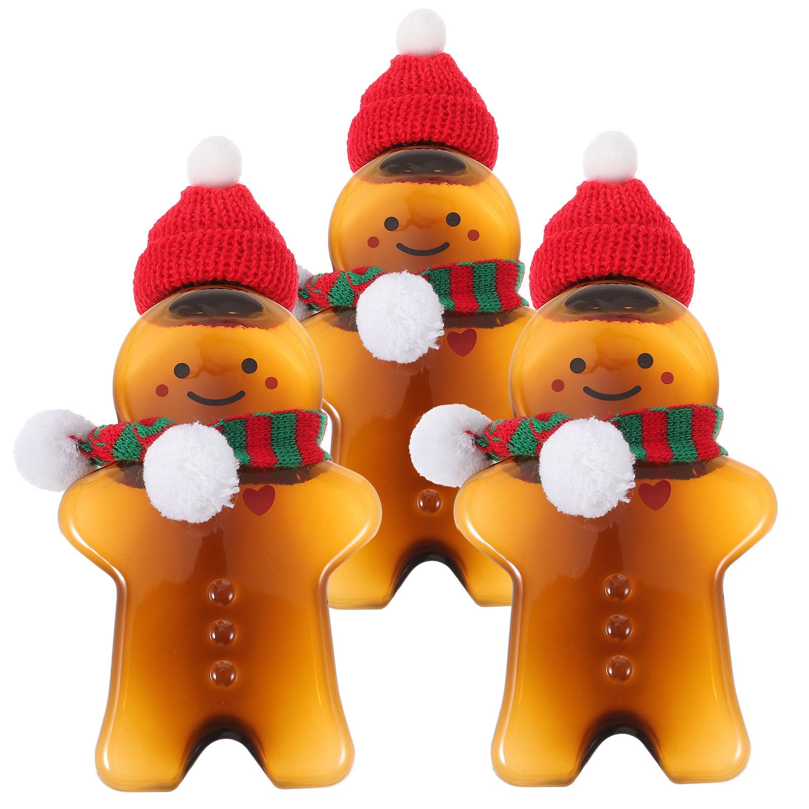 3 Set di Bottiglie di Pan di Bottiglie di Succo di Plastica Vuote Contenitori per Bevande per Feste di Natale da 500 Ml Bottiglie Vuote di Natale per Limbottigliamento di