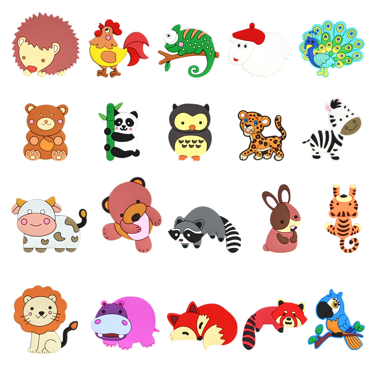 EOWVISN 20 Pieces Of Cartoon Animal Refrigerator Magnets, Cute Refrigerator Magnets, Creative Refrigerator Magnets, Children'S Refrigerator Magnets, Refrigerator Decorations
