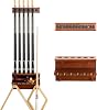 EXTCCT Wall Mount Pool Stick Holder - Hardwood Billiards Cue Rack for 6 Sticks - Table Accessories Equipment Organizer