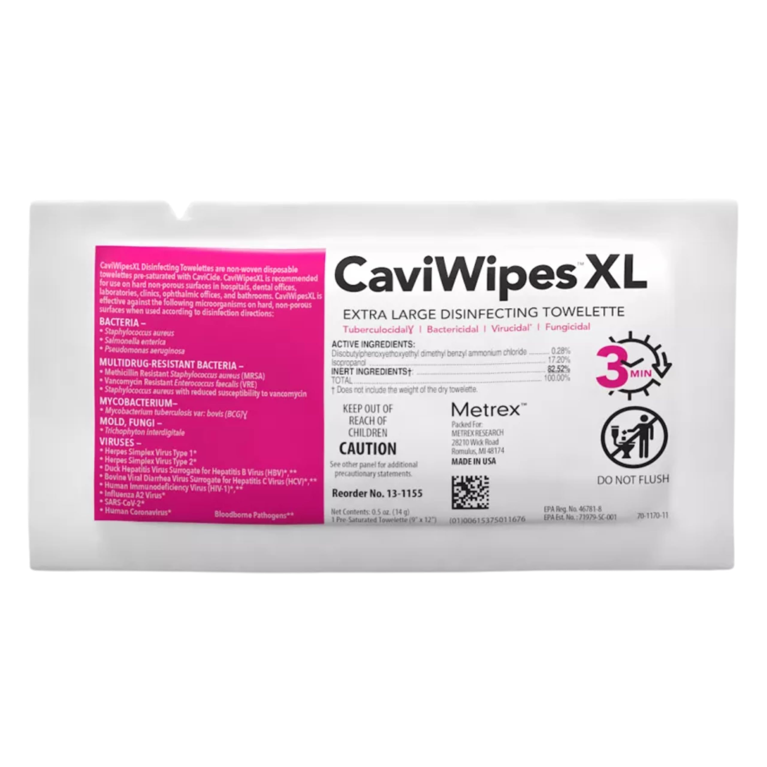 Amazon.com: Metrex CaviWipes XL Surface Disinfectant Wipe 13-1155