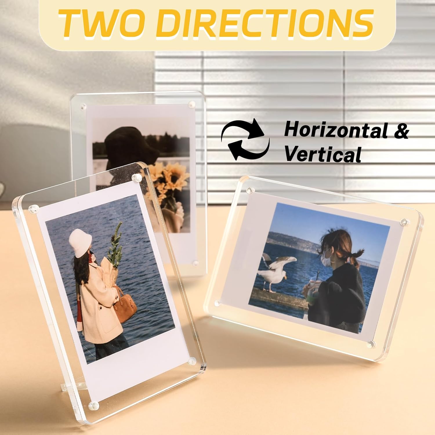 6 Pack 4x6 Acrylic Magnetic Picture Frames, Refrigerator and Desktop Photo Frames Combine, Vertical and Horizontal Clear Display for Fridge/Table/Locker for Home/Party/Wedding/Decoration - Image 4