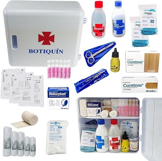 Pharma – Approved First Aid Kit – 27 x 10 x 25 cm – Wall Cabinet Full of Sanitary Equipment for Urgent Emergency Care in Home, Office, Caravan and Apartment