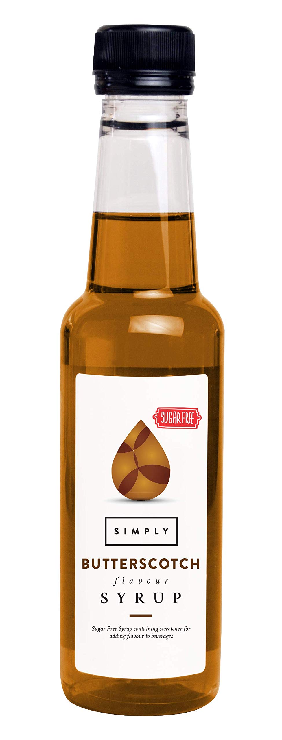 Simply Sugar Free Butterscotch Syrup, Low Calorie, Vegan & Nut Free Flavoured Syrup for Coffee, Cocktails & Baking (250ml)
