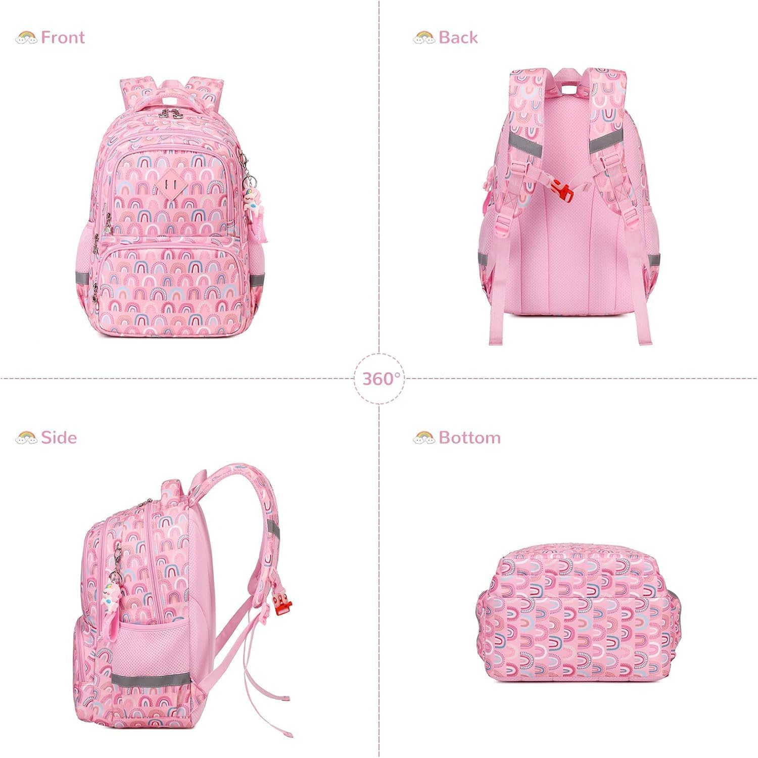 Kids Backpack, Kawaii Printed Girls Bookbags for Preschool, Lightweight School Backpack for Primary and Elementary and Kindergarten, Waterproof Teen Backpacks