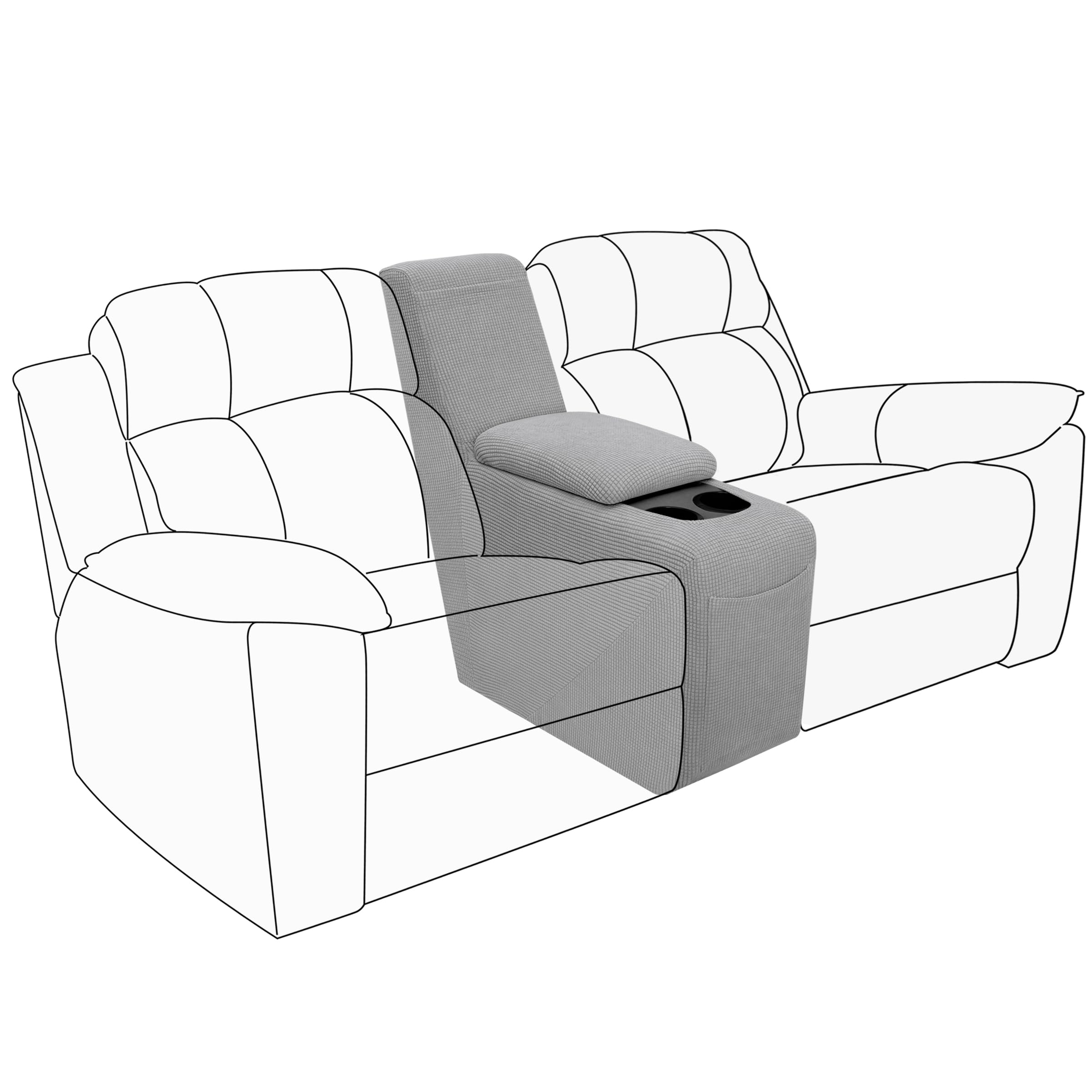 Easy-Going 2-Piece Recliner Console Cover Light Gray