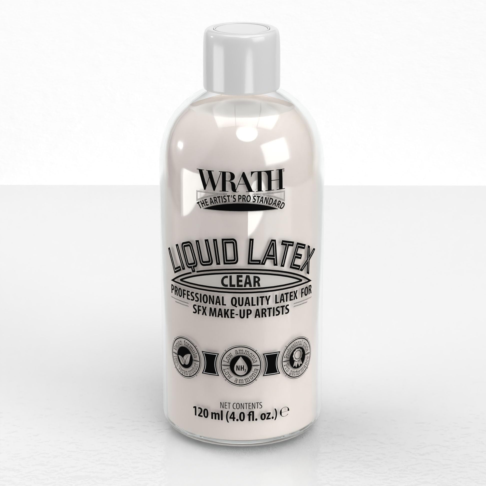 WRATH Clear Liquid Latex - Professional, special fx make-up for Halloween, Skin Safe (120ml)