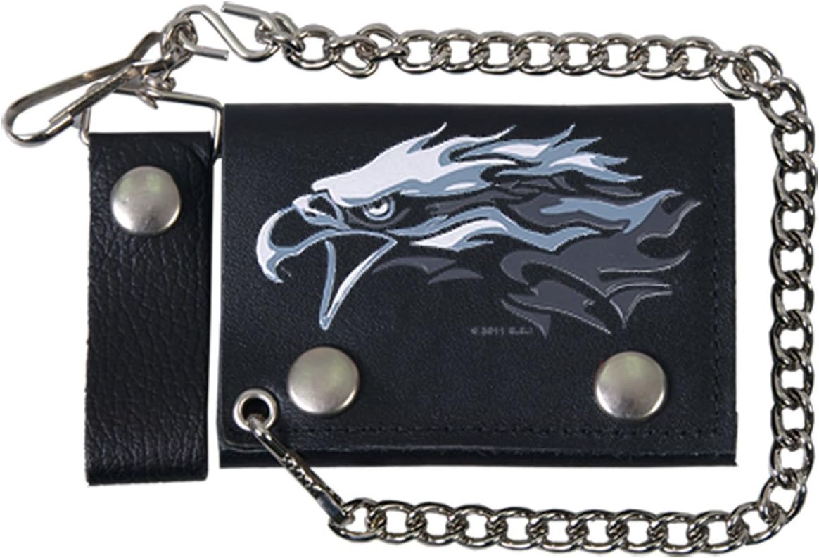 Hot Leathers (WLB1020 Black, 4") Tribal Eagle Tri-Fold Wallet