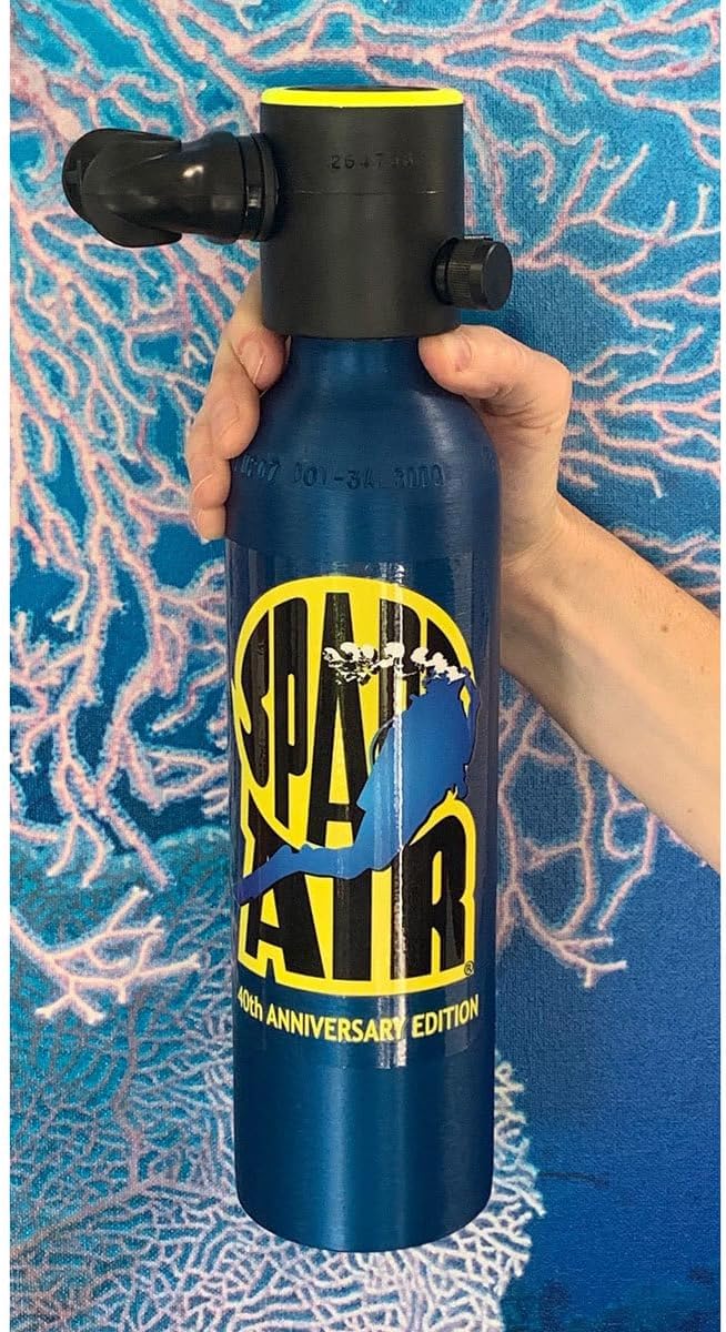 Spare Air Original Mini Scuba Tank - 3 cu ft Dive Cylinder - Made in USA-DOT Marked Tank with Holster, Leash, Refill Adapter