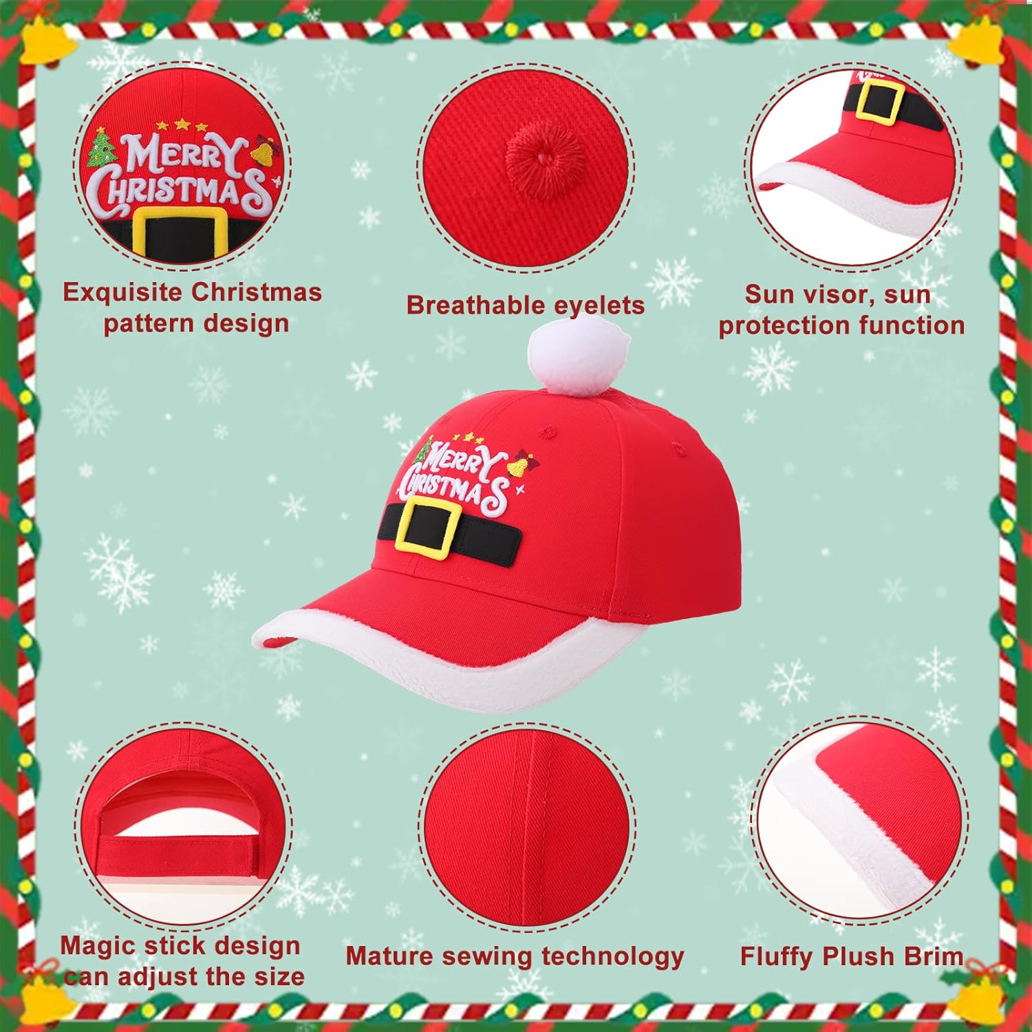 3 Pcs Novelty Set Include Merry Christmas Baseball Cap Funny Socks Gift Box for Men Women Red - Image 3