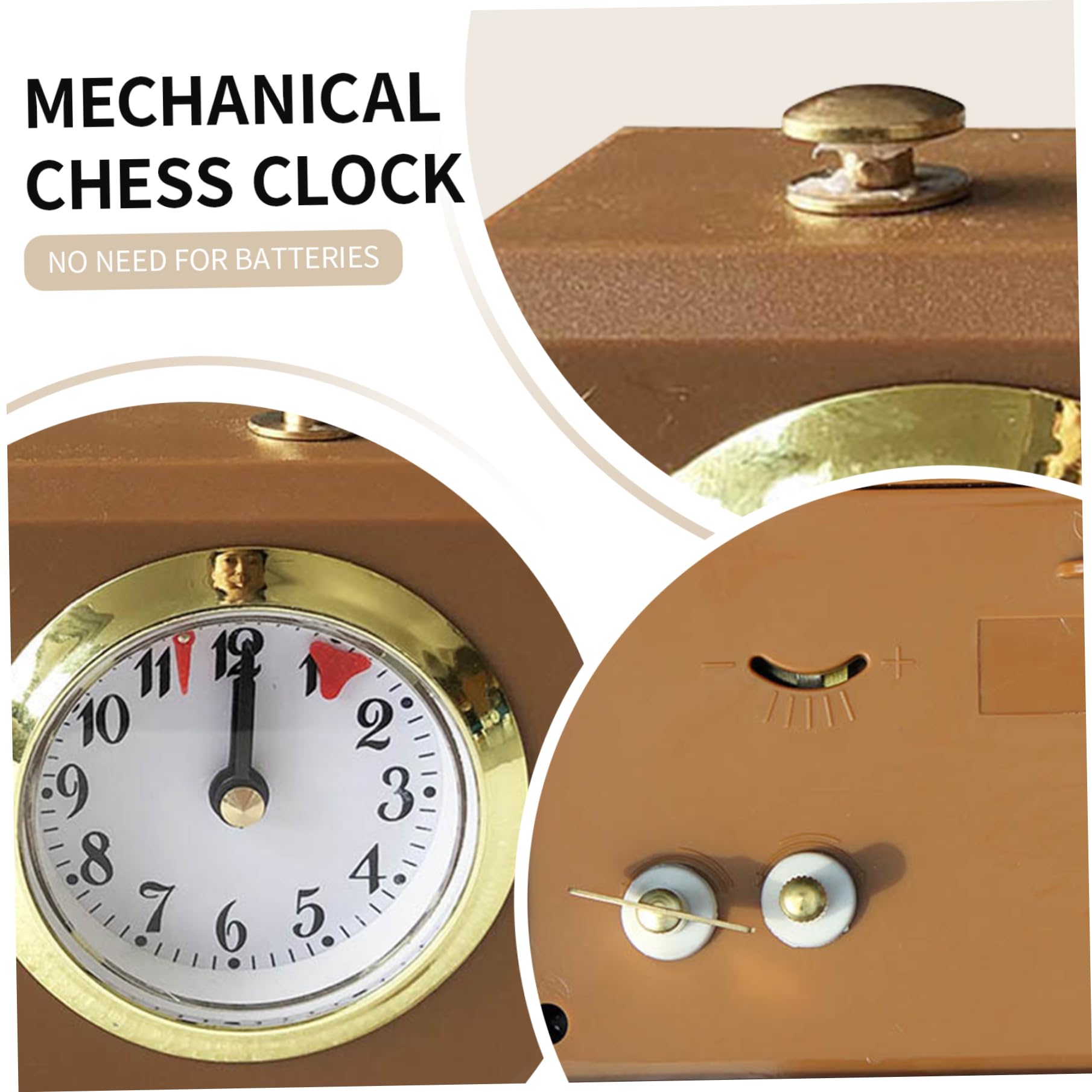 Horloge d'échecs, minuterie d'échecs mécanique Professionnelle avec Bouton de démarrage de synchronisation, minuterie 'Horloge Portable analogique 6x4x2 pour Board International