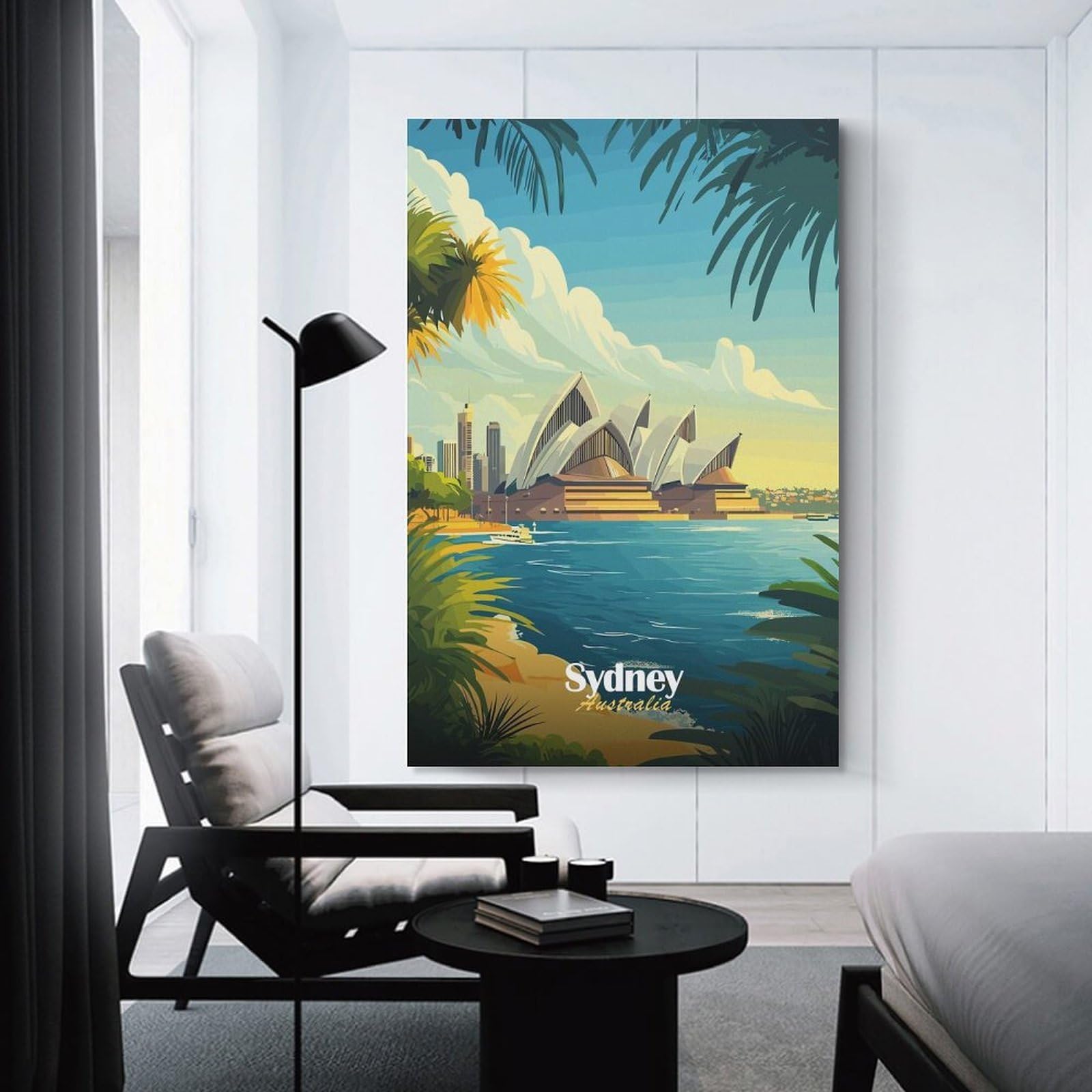 Junmoney Unframe-Style-21 Room Decor Wall Art Sydney Opera House Poster, 08X12inch(20X30cm), For Flats, Guest Rooms Or Compact Rooms, Wall Decor With Flexible Room Appeal