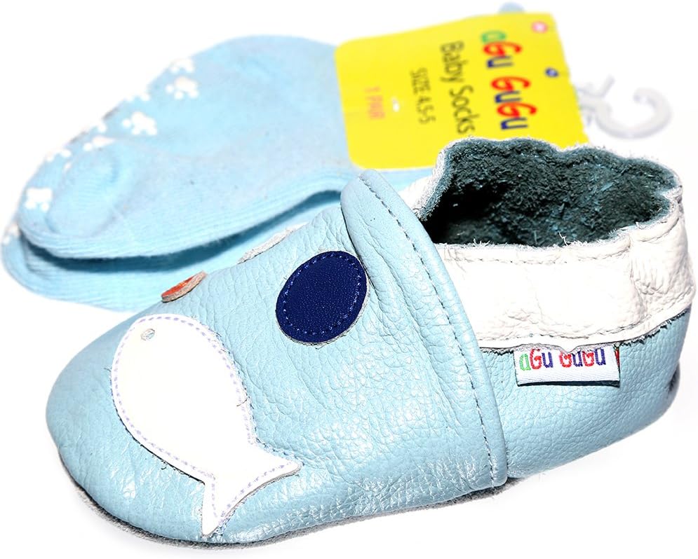 Soft Sole 100% Real Leather Baby Boy,Girl,Infant,Toddler Shoe with Matching Socks