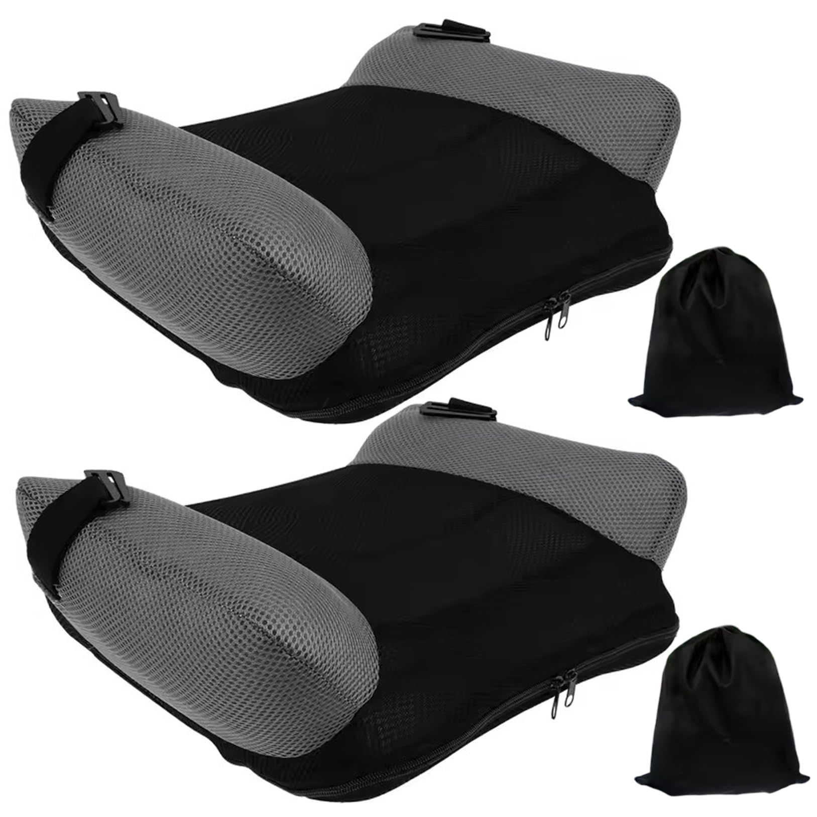 Lot de 2 sièges rehausseurs gonflables, à gonflage rapide et portable avec sac de rangement, coussin de voiture confortable et dos nu
