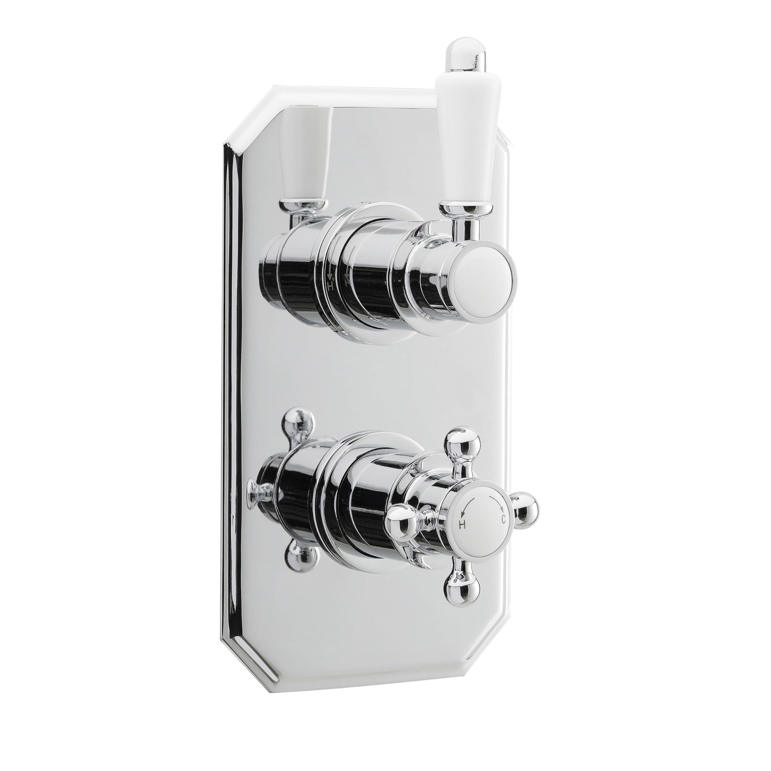 Traditional Bathroom Concealed Twin Thermostatic Shower Valve (1 Outlet) - Chrome - Balterley 5056211845782
