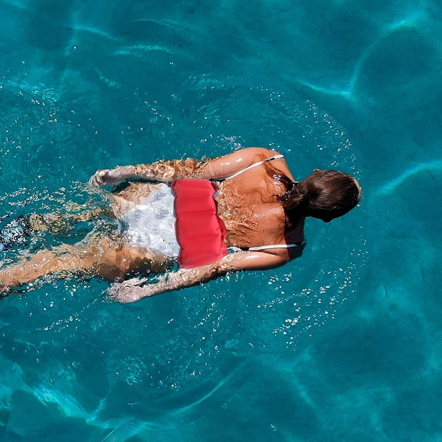 2 cinture da nuoto gonfiate, cintura da nuoto regolabile, cintura gonfiabile per bambini e adulti, per sport acquatici, nuoto ausiliario