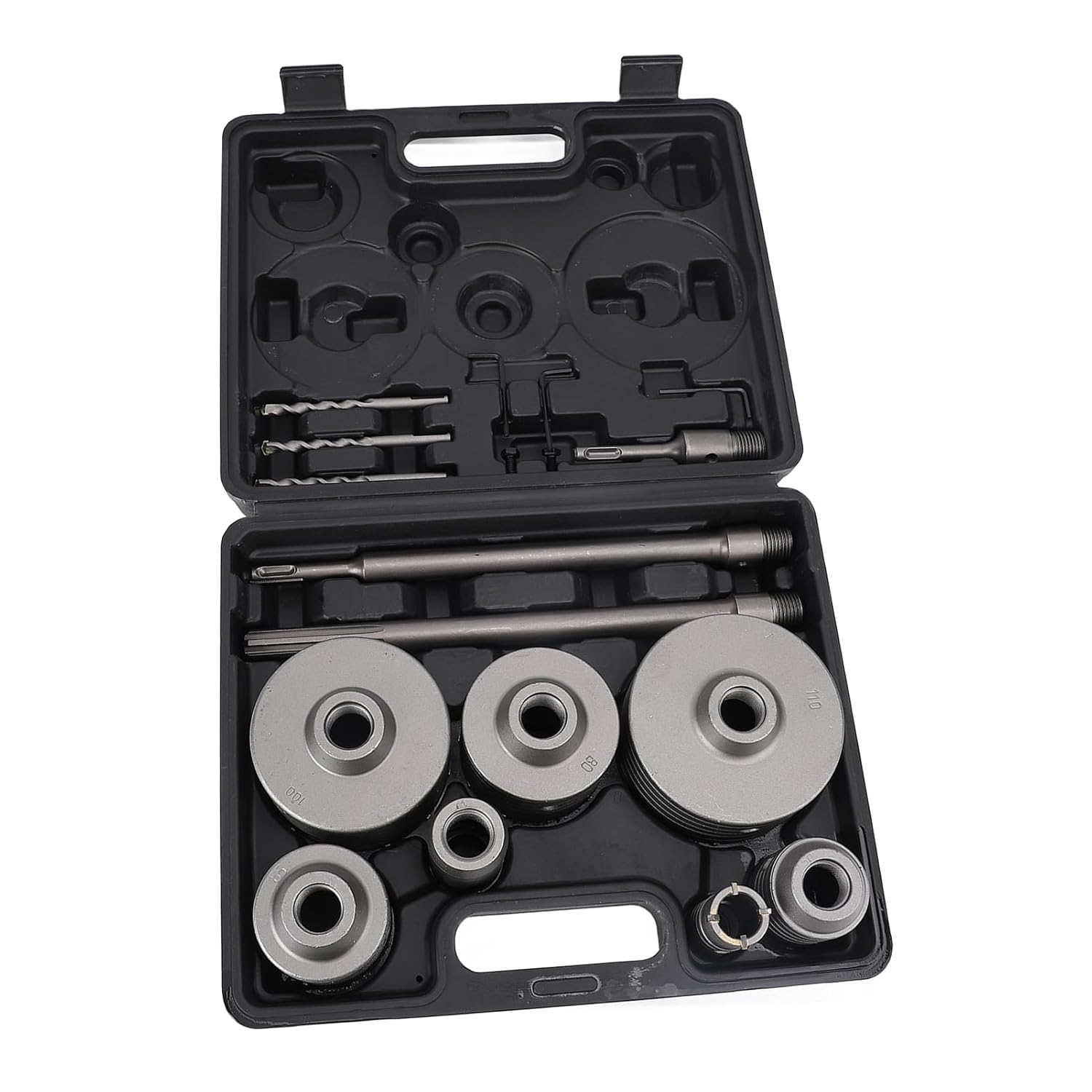 Jeffergarden 20PCS Concrete Hole Saw Kit, Tungsten Steel YG8C Alloy Hole Saw Set with SDS Plus Shank, for Concrete Brick Stone Wall Drilling HVAC Plumbing