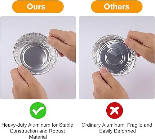 Miniatura 3 de Mini moldes de papel de aluminio de 4 pulgadas, 50 unidades, mini latas desechables para tartas, panaderías, cafeterías, restaurantes, mini moldes